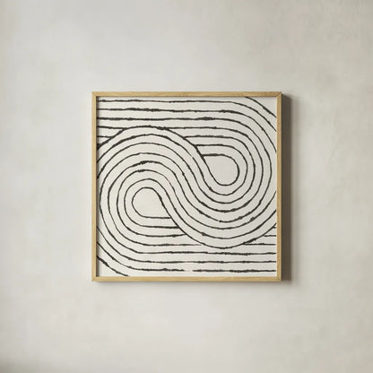 Rainbow Road I BW by Moira Hershey. Shown in a natural wood glass frame for a timeless modern aesthetic. Available as an archival giclee rolled canvas, fine art paper, or poster print. SKU 56577a.