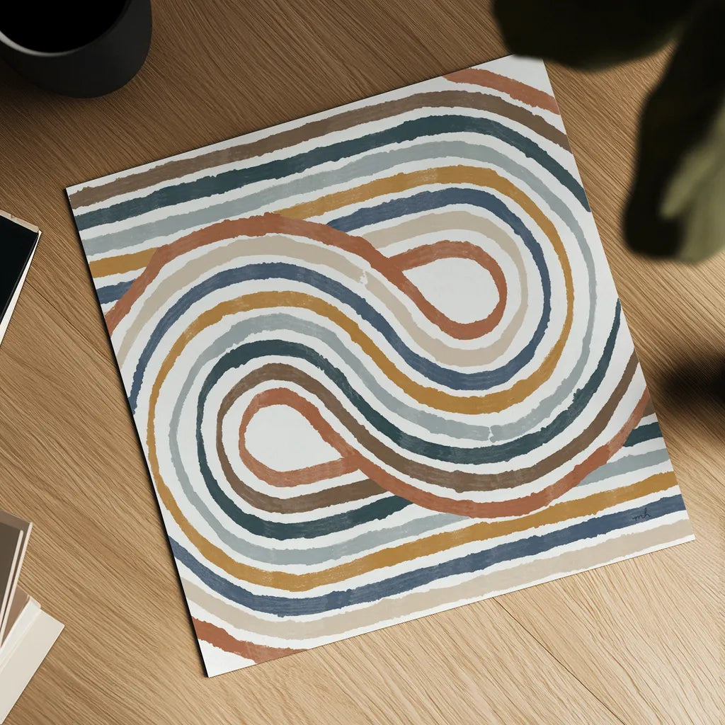 Rainbow Road I Thick Lines by Moira Hershey. Shown as a detailed flat fine art print, highlighting archival giclee quality. Available as an archival giclee rolled canvas, fine art paper, or poster print. SKU 57810a.