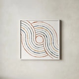Rainbow Road II by Moira Hershey. Shown in a crisp white glass frame for a clean and minimalist style. Available as an archival giclee rolled canvas, fine art paper, or poster print. SKU 55552a.