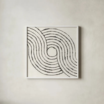 Rainbow Road II BW by Moira Hershey. Shown in a crisp white glass frame for a clean and minimalist style. Available as an archival giclee rolled canvas, fine art paper, or poster print. SKU 56578a.