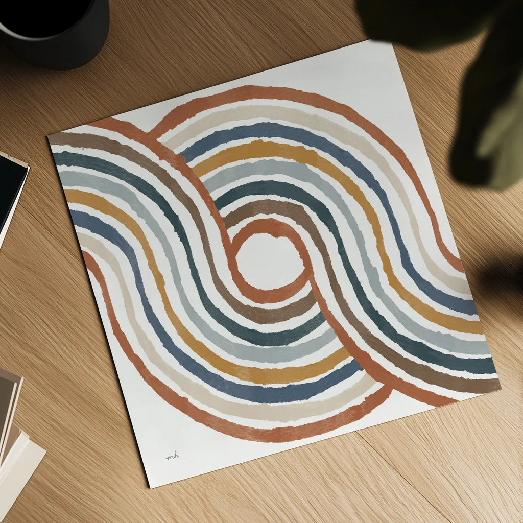 Rainbow Road II Thick Lines by Moira Hershey. Shown as a detailed flat fine art print, highlighting archival giclee quality. Available as an archival giclee rolled canvas, fine art paper, or poster print. SKU 57811a.