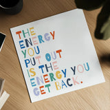 Rainbow Words II by Moira Hershey. Shown as a detailed flat fine art print, highlighting archival giclee quality. Available as an archival giclee rolled canvas, fine art paper, or poster print. SKU 64358a.