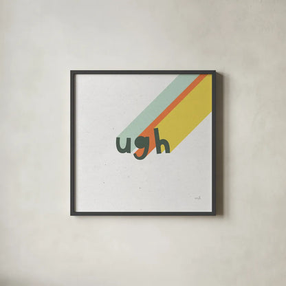 Rainbow Words II Crop by Moira Hershey. Shown in a sleek black glass frame for a contemporary gallery look. Available as an archival giclee rolled canvas, fine art paper, or poster print. SKU 59230a.