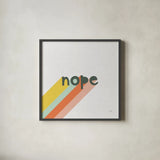 Rainbow Words III Crop by Moira Hershey. Shown in a sleek black glass frame for a contemporary gallery look. Available as an archival giclee rolled canvas, fine art paper, or poster print. SKU 59231a.