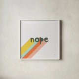 Rainbow Words III Crop by Moira Hershey. Shown in a crisp white glass frame for a clean and minimalist style. Available as an archival giclee rolled canvas, fine art paper, or poster print. SKU 59231a.