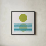 Reflection I Green by Moira Hershey. Shown in a sleek black glass frame for a contemporary gallery look. Available as an archival giclee rolled canvas, fine art paper, or poster print. SKU 72250a.