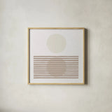Reflection I Neutral by Moira Hershey. Shown in a natural wood glass frame for a timeless modern aesthetic. Available as an archival giclee rolled canvas, fine art paper, or poster print. SKU 68118a.