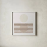 Reflection I Neutral by Moira Hershey. Shown in a crisp white glass frame for a clean and minimalist style. Available as an archival giclee rolled canvas, fine art paper, or poster print. SKU 68118a.