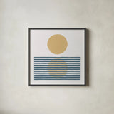 Reflection I Yellow by Moira Hershey. Shown in a sleek black glass frame for a contemporary gallery look. Available as an archival giclee rolled canvas, fine art paper, or poster print. SKU 66736a.