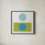 Reflection II Green by Moira Hershey. Shown in a sleek black glass frame for a contemporary gallery look. Available as an archival giclee rolled canvas, fine art paper, or poster print. SKU 72251a.