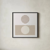 Reflection II Neutral by Moira Hershey. Shown in a sleek black glass frame for a contemporary gallery look. Available as an archival giclee rolled canvas, fine art paper, or poster print. SKU 68119a.