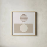 Reflection II Neutral by Moira Hershey. Shown in a natural wood glass frame for a timeless modern aesthetic. Available as an archival giclee rolled canvas, fine art paper, or poster print. SKU 68119a.