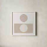 Reflection II Neutral by Moira Hershey. Shown in a crisp white glass frame for a clean and minimalist style. Available as an archival giclee rolled canvas, fine art paper, or poster print. SKU 68119a.