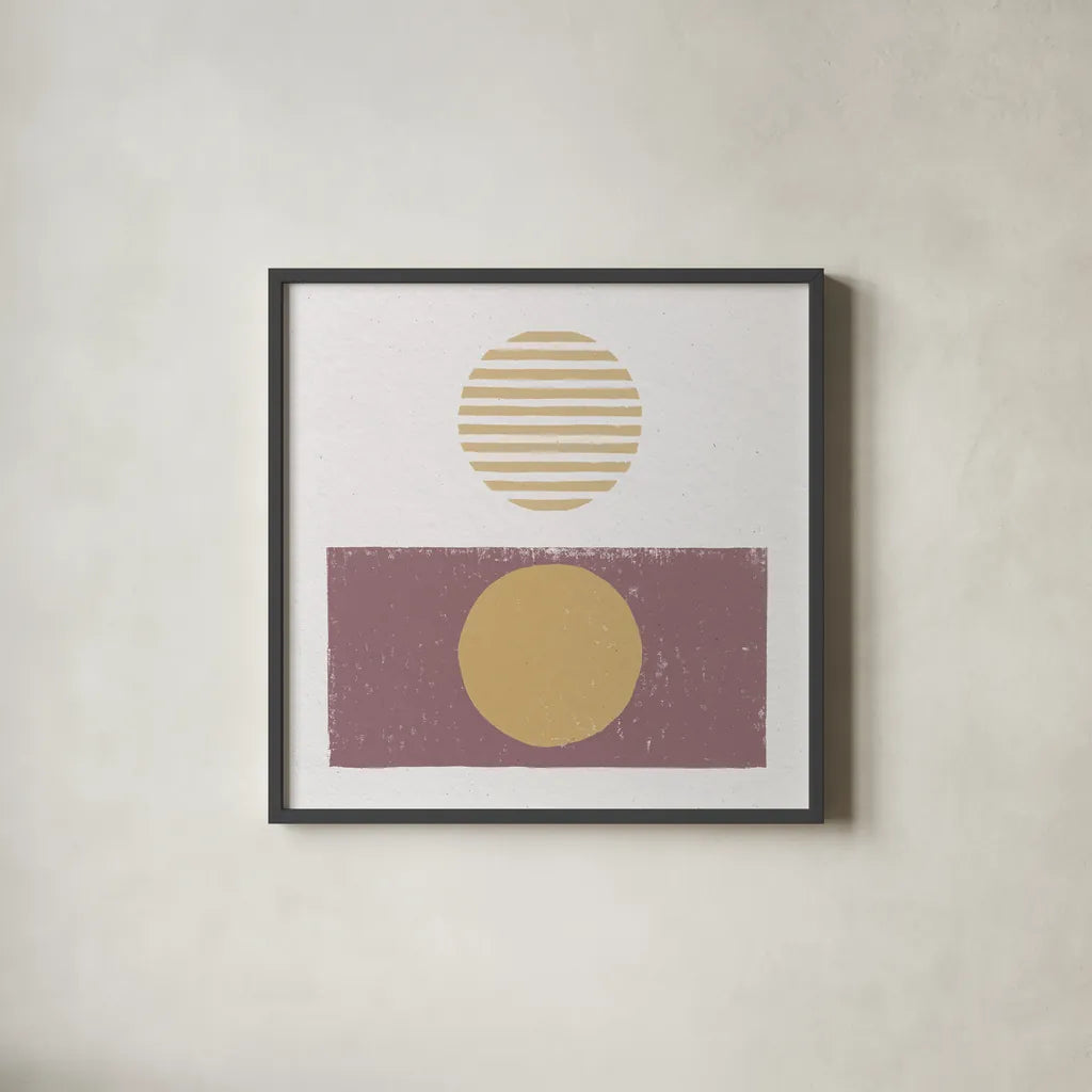 Reflection II Yellow by Moira Hershey. Shown in a sleek black glass frame for a contemporary gallery look. Available as an archival giclee rolled canvas, fine art paper, or poster print. SKU 66737a.