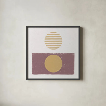 Reflection II Yellow by Moira Hershey. Shown in a sleek black glass frame for a contemporary gallery look. Available as an archival giclee rolled canvas, fine art paper, or poster print. SKU 66737a.