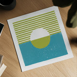 Reflection III Green by Moira Hershey. Shown as a detailed flat fine art print, highlighting archival giclee quality. Available as an archival giclee rolled canvas, fine art paper, or poster print. SKU 72252a.