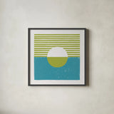 Reflection III Green by Moira Hershey. Shown in a sleek black glass frame for a contemporary gallery look. Available as an archival giclee rolled canvas, fine art paper, or poster print. SKU 72252a.