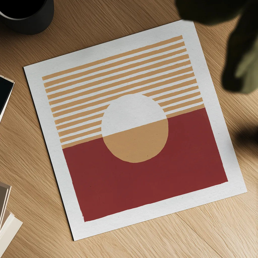 Reflection III Red Yellow by Moira Hershey. Shown as a detailed flat fine art print, highlighting archival giclee quality. Available as an archival giclee rolled canvas, fine art paper, or poster print. SKU 70334a.