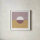 Reflection III Yellow by Moira Hershey. Shown in a crisp white glass frame for a clean and minimalist style. Available as an archival giclee rolled canvas, fine art paper, or poster print. SKU 66738a.