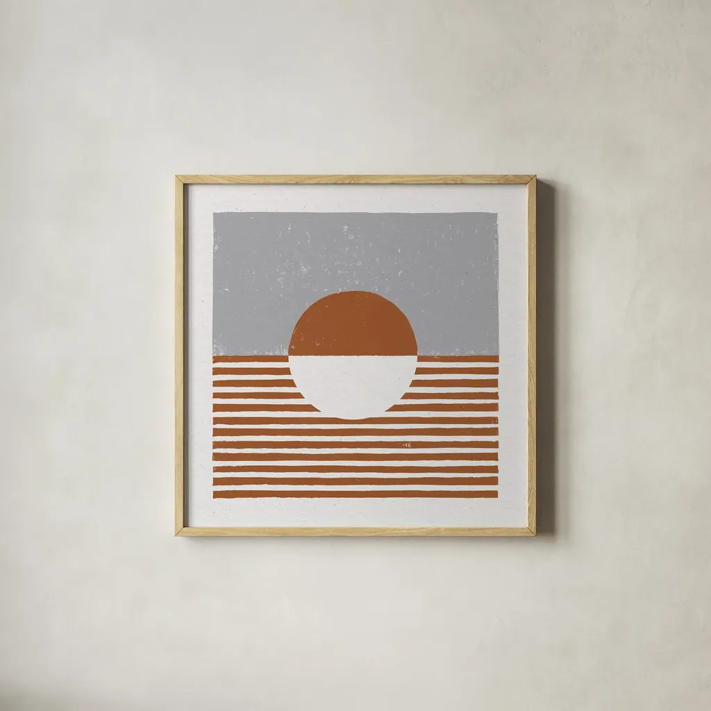 Reflection IV by Moira Hershey. Shown in a natural wood glass frame for a timeless modern aesthetic. Available as an archival giclee rolled canvas, fine art paper, or poster print. SKU 63376a.