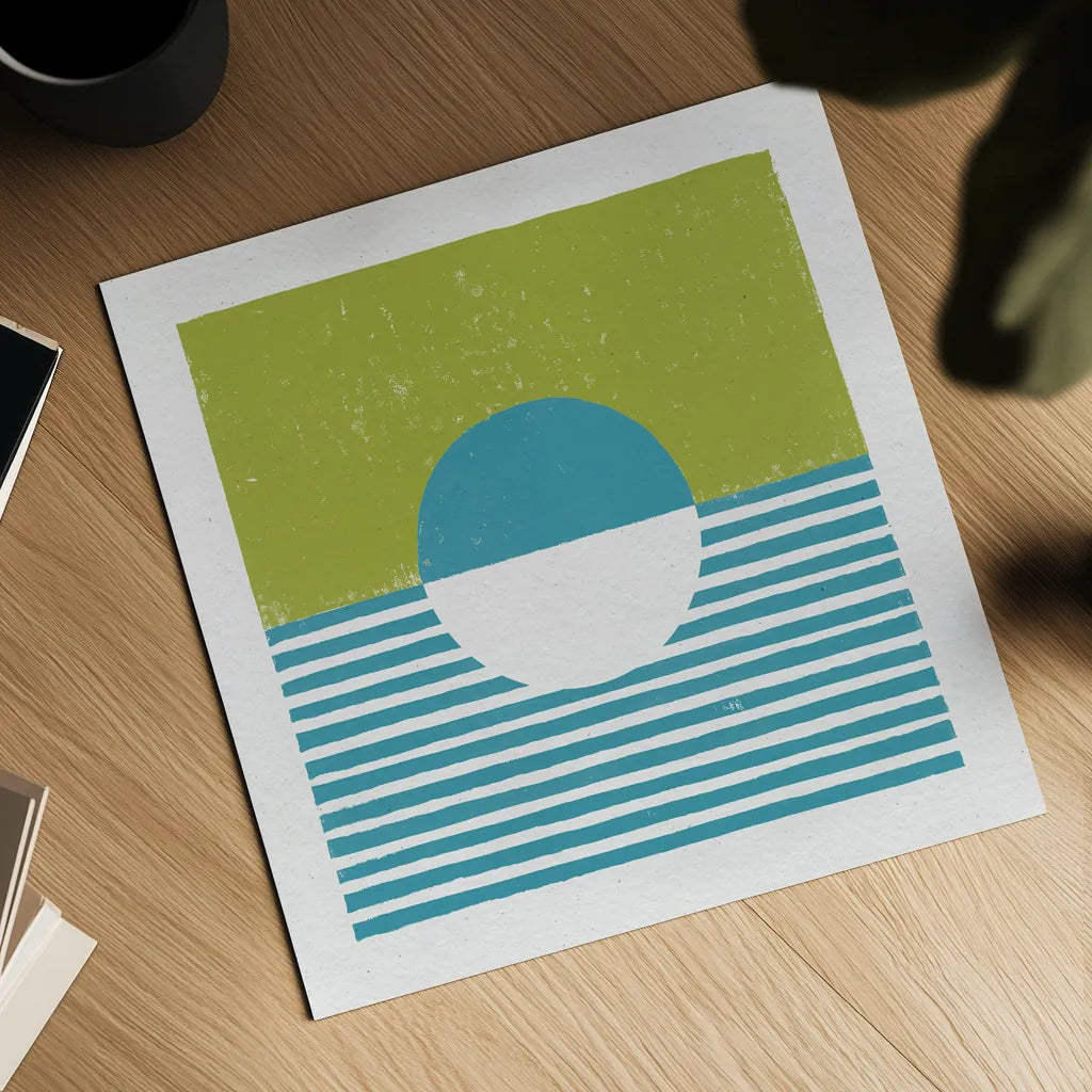 Reflection IV Green by Moira Hershey. Shown as a detailed flat fine art print, highlighting archival giclee quality. Available as an archival giclee rolled canvas, fine art paper, or poster print. SKU 72253a.