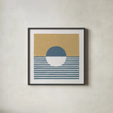 Reflection IV Yellow by Moira Hershey. Shown in a sleek black glass frame for a contemporary gallery look. Available as an archival giclee rolled canvas, fine art paper, or poster print. SKU 66739a.