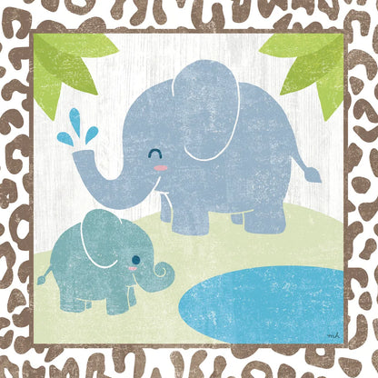 Safari Fun Elephant by Moira Hershey. SKU 19924a. Archival Giclee Fine art print for wall decor.