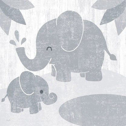 Safari Fun Elephant Gray no Border by Moira Hershey. SKU 49895a. Archival Giclee Fine art print for wall decor.