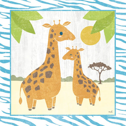 Safari Fun Giraffe by Moira Hershey. SKU 19923a. Archival Giclee Fine art print for wall decor.