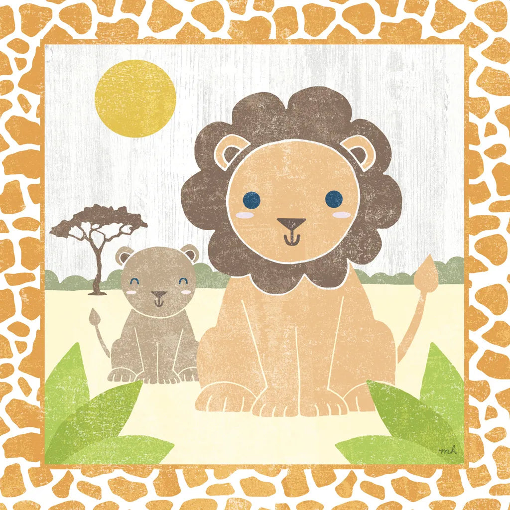 Safari Fun Lion by Moira Hershey. SKU 19925a. Archival Giclee Fine art print for wall decor.