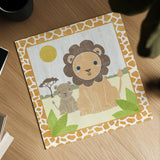 Safari Fun Lion by Moira Hershey. Shown as a detailed flat fine art print, highlighting archival giclee quality. Available as an archival giclee rolled canvas, fine art paper, or poster print. SKU 19925a.