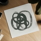 Scribbly Black I by Moira Hershey. Shown as a detailed flat fine art print, highlighting archival giclee quality. Available as an archival giclee rolled canvas, fine art paper, or poster print. SKU 54586a.
