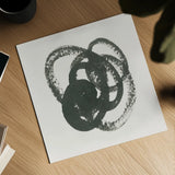 Scribbly Black II by Moira Hershey. Shown as a detailed flat fine art print, highlighting archival giclee quality. Available as an archival giclee rolled canvas, fine art paper, or poster print. SKU 54587a.