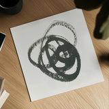 Scribbly Black III by Moira Hershey. Shown as a detailed flat fine art print, highlighting archival giclee quality. Available as an archival giclee rolled canvas, fine art paper, or poster print. SKU 54588a.