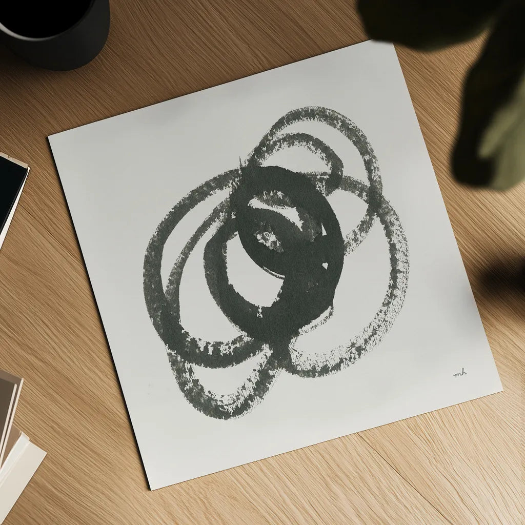 Scribbly Black IV by Moira Hershey. Shown as a detailed flat fine art print, highlighting archival giclee quality. Available as an archival giclee rolled canvas, fine art paper, or poster print. SKU 54589a.