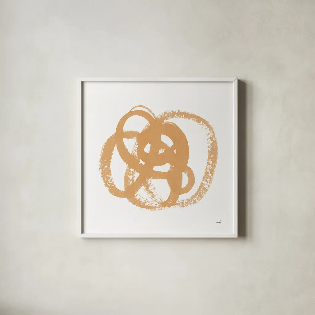 Scribbly Spring I by Moira Hershey. Shown in a crisp white glass frame for a clean and minimalist style. Available as an archival giclee rolled canvas, fine art paper, or poster print. SKU 54582a.