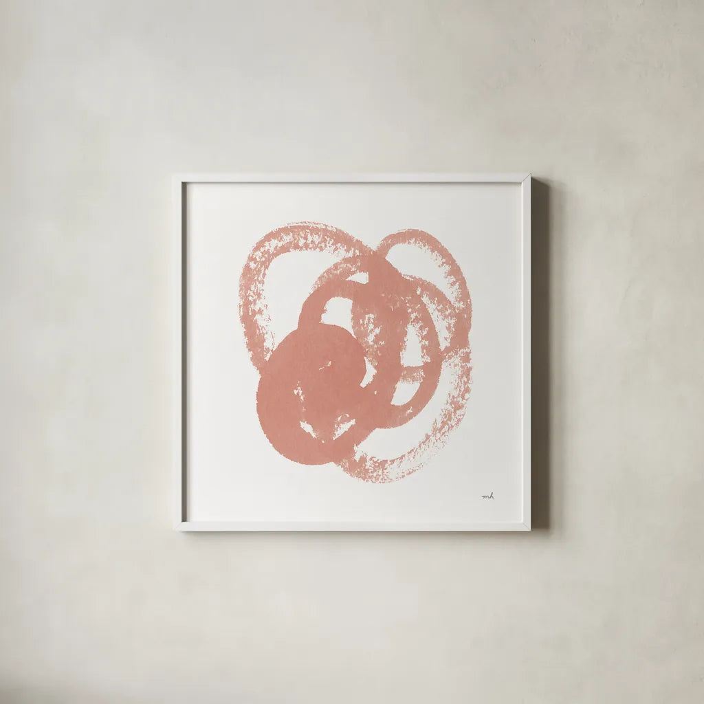 Scribbly Spring II by Moira Hershey. Shown in a crisp white glass frame for a clean and minimalist style. Available as an archival giclee rolled canvas, fine art paper, or poster print. SKU 54583a.