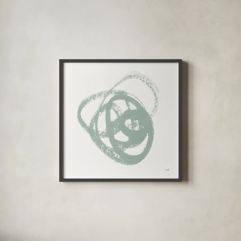 Scribbly Spring III by Moira Hershey. Shown in a sleek black glass frame for a contemporary gallery look. Available as an archival giclee rolled canvas, fine art paper, or poster print. SKU 54584a.