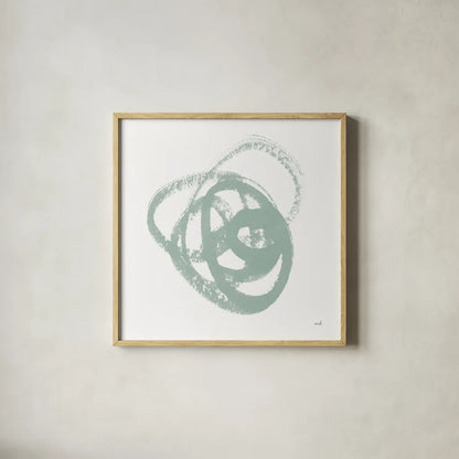 Scribbly Spring III by Moira Hershey. Shown in a natural wood glass frame for a timeless modern aesthetic. Available as an archival giclee rolled canvas, fine art paper, or poster print. SKU 54584a.