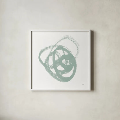 Scribbly Spring III by Moira Hershey. Shown in a crisp white glass frame for a clean and minimalist style. Available as an archival giclee rolled canvas, fine art paper, or poster print. SKU 54584a.