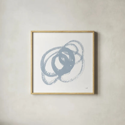 Scribbly Spring IV by Moira Hershey. Shown in a natural wood glass frame for a timeless modern aesthetic. Available as an archival giclee rolled canvas, fine art paper, or poster print. SKU 54585a.
