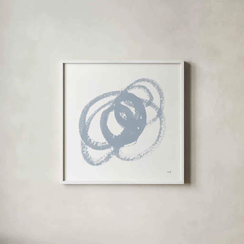 Scribbly Spring IV by Moira Hershey. Shown in a crisp white glass frame for a clean and minimalist style. Available as an archival giclee rolled canvas, fine art paper, or poster print. SKU 54585a.