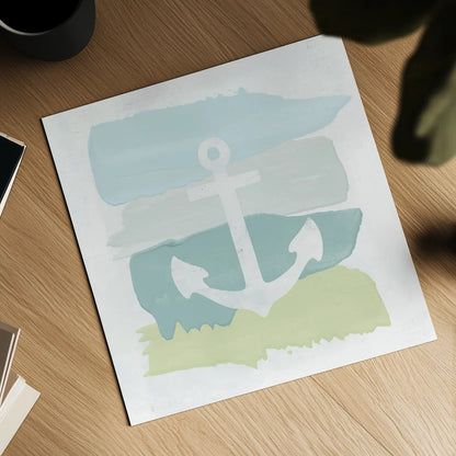 Seaside Swatch Anchor by Moira Hershey. Shown as a detailed flat fine art print, highlighting archival giclee quality. Available as an archival giclee rolled canvas, fine art paper, or poster print. SKU 32773a.