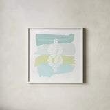 Seaside Swatch Knot by Moira Hershey. Shown in a crisp white glass frame for a clean and minimalist style. Available as an archival giclee rolled canvas, fine art paper, or poster print. SKU 32775a.