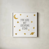 Shining Star by Moira Hershey. Shown in a crisp white glass frame for a clean and minimalist style. Available as an archival giclee rolled canvas, fine art paper, or poster print. SKU 16830a.