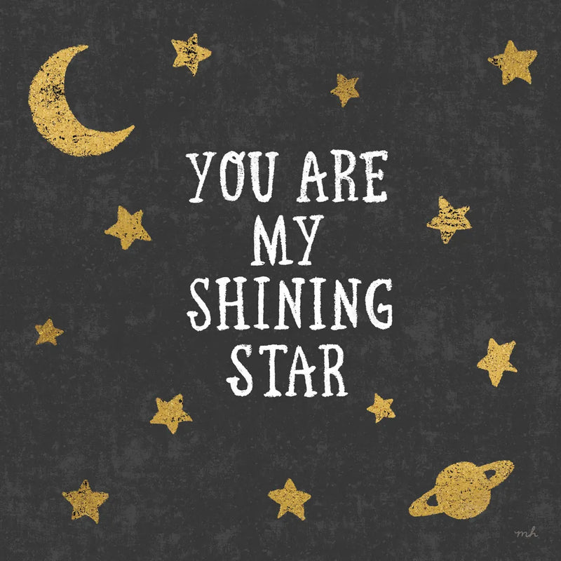 Shining Star Black 6x6 by Moira Hershey. SKU 17151a. Archival Giclee Fine art print for wall decor.