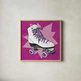 Skate Bright II by Moira Hershey. Shown in a natural wood glass frame for a timeless modern aesthetic. Available as an archival giclee rolled canvas, fine art paper, or poster print. SKU 98245a.