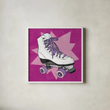 Skate Bright II by Moira Hershey. Shown in a crisp white glass frame for a clean and minimalist style. Available as an archival giclee rolled canvas, fine art paper, or poster print. SKU 98245a.