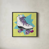 Skate II by Moira Hershey. Shown in a sleek black glass frame for a contemporary gallery look. Available as an archival giclee rolled canvas, fine art paper, or poster print. SKU 36151a.
