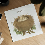 Spring Nest II Home by Moira Hershey. Shown as a detailed flat fine art print, highlighting archival giclee quality. Available as an archival giclee rolled canvas, fine art paper, or poster print. SKU 71348a.